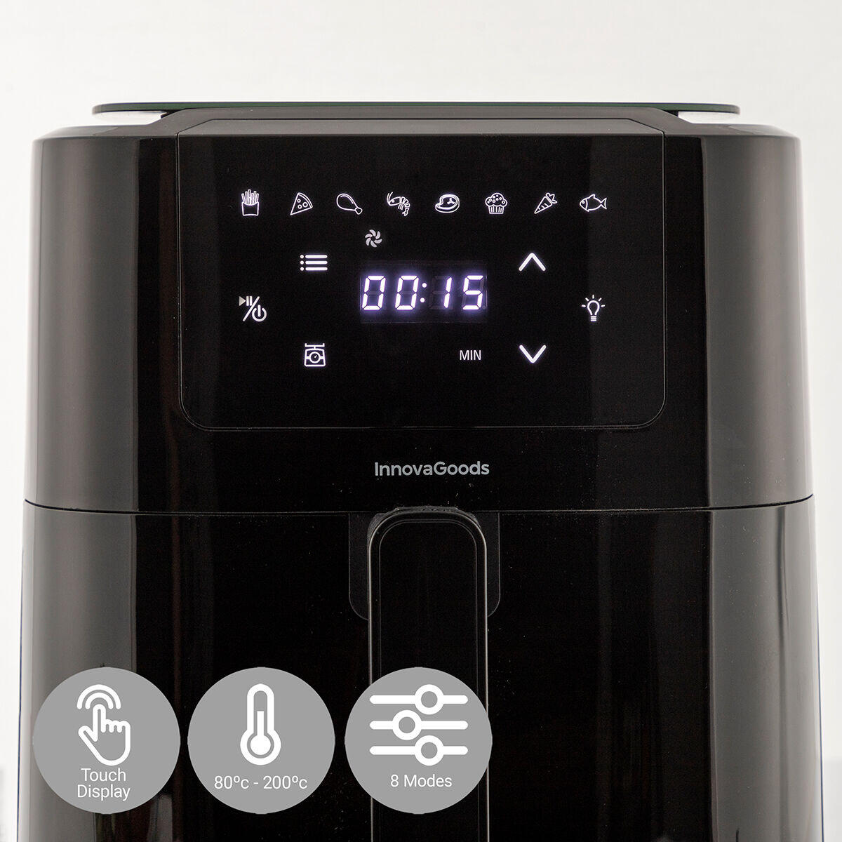 Freidora de Aire con Báscula InnovaGoods Fryinn Balance 5000 Negro 1500 W 5 L Acero Inoxidable